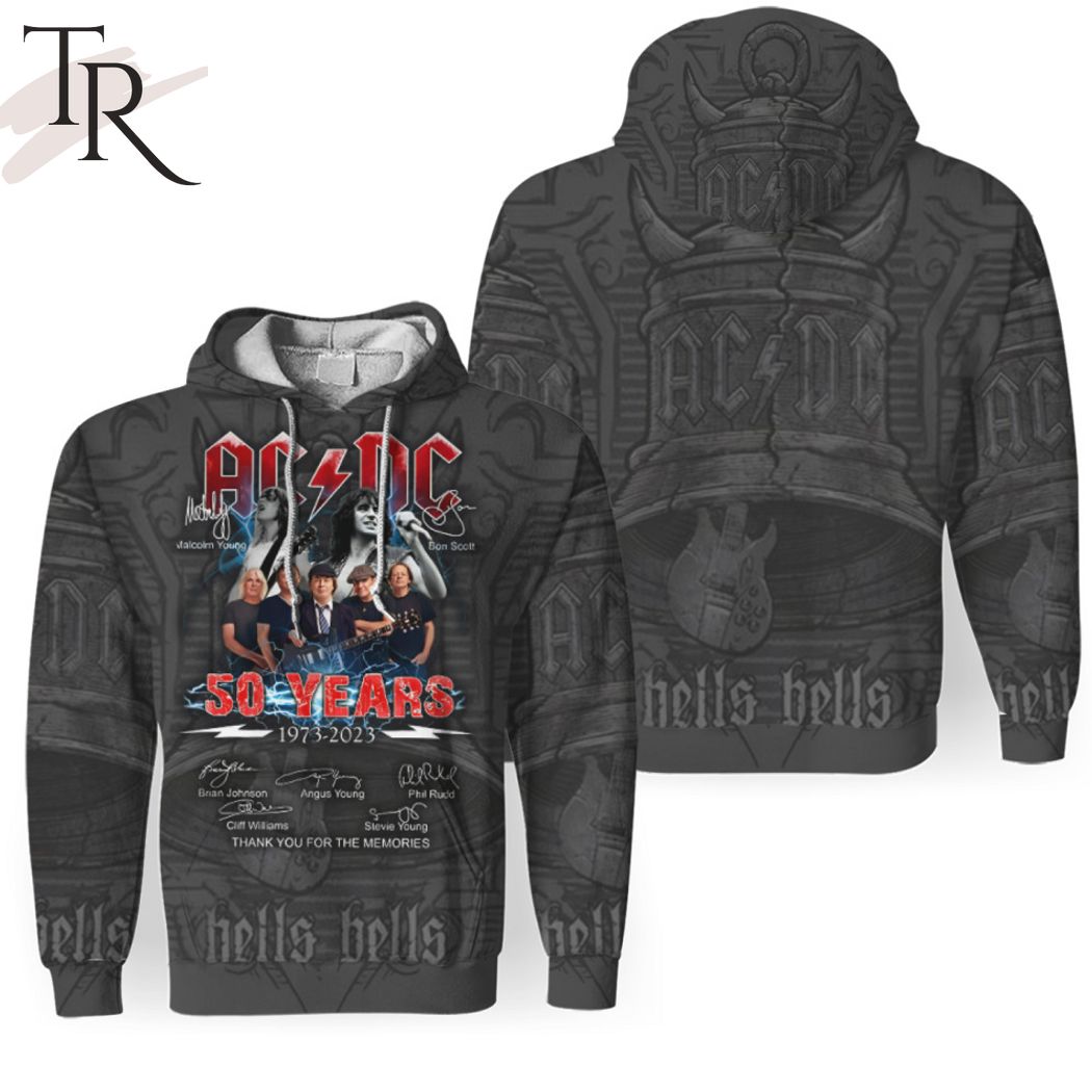 ACDC 50 Years 1973 - 2023 Thank You For The Memories 3D Unisex Hoodie