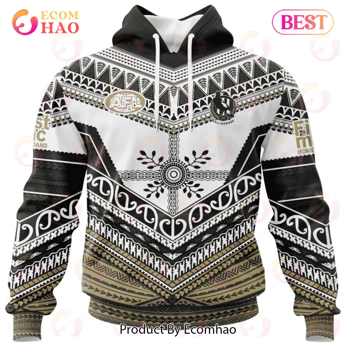 AFL Collingwood Football Club Special Pasifika Design 3D Hoodie