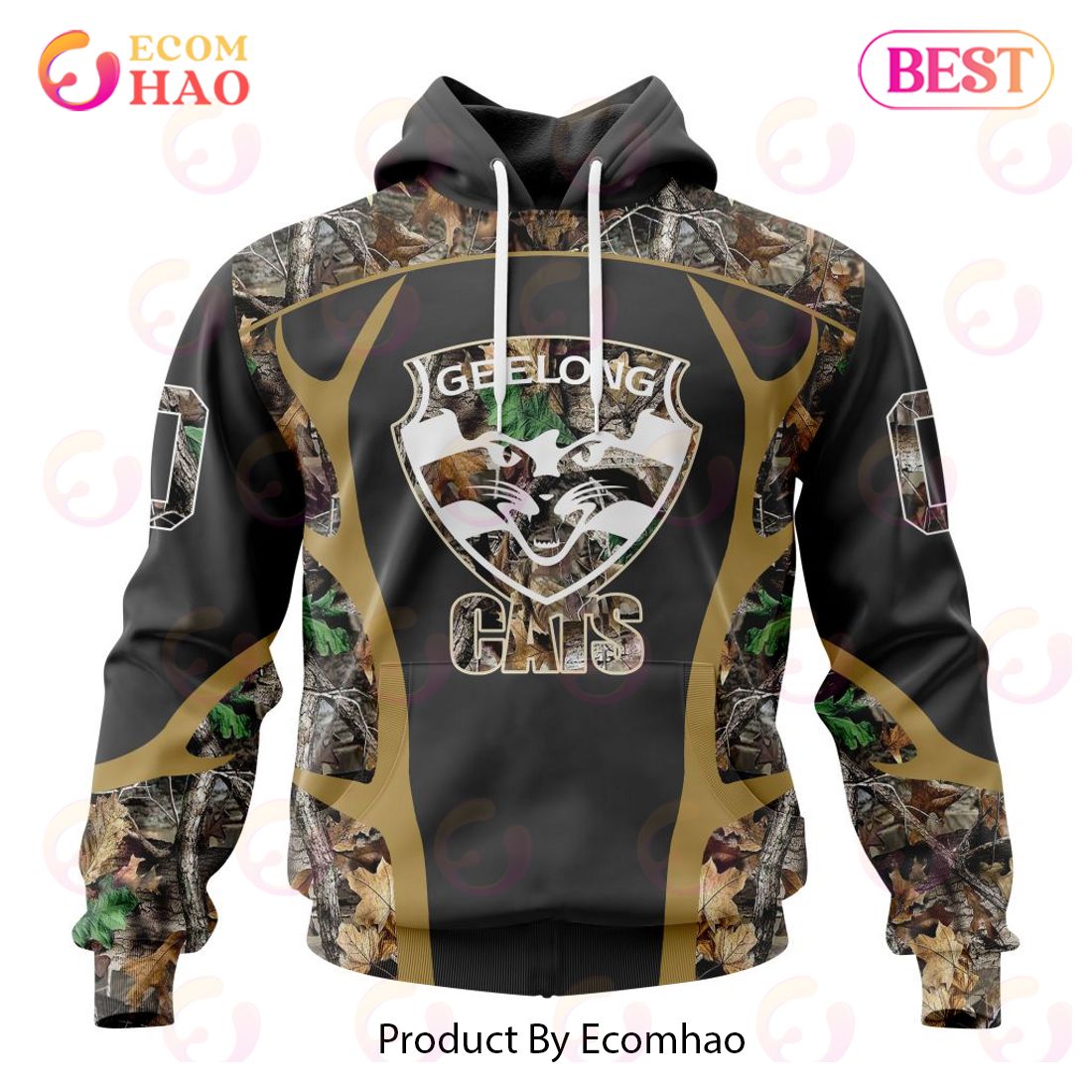 AFL Geelong Cats Special Camo Hunting Design 3D Hoodie