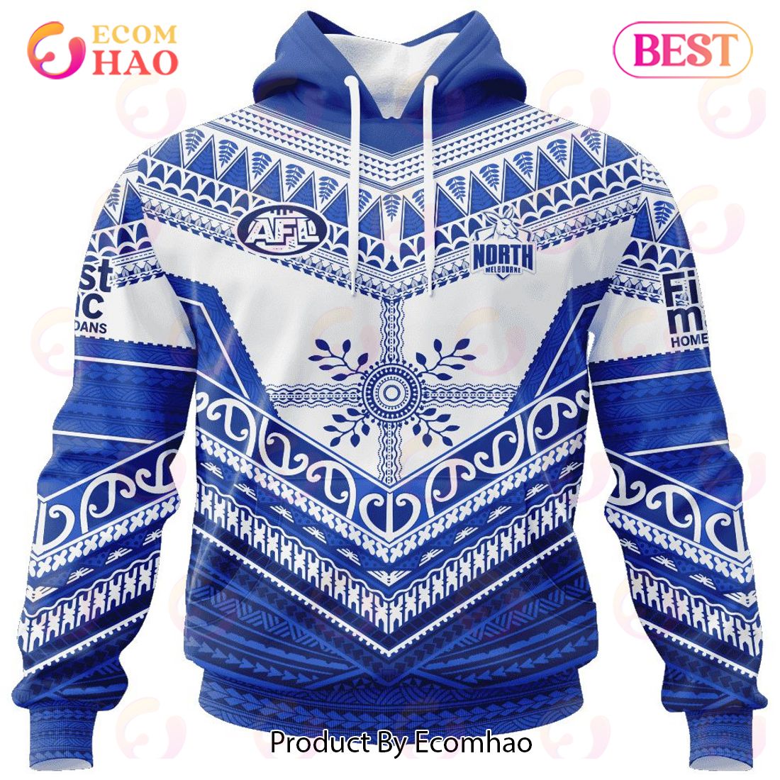 AFL North Melbourne Football Club Special Pasifika Design 3D Hoodie