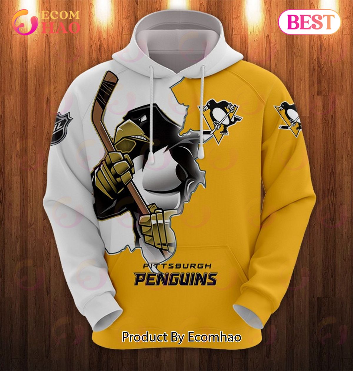 Hoodie 3D Cartoon Graphic Pittsburgh Penguins For Men & Women