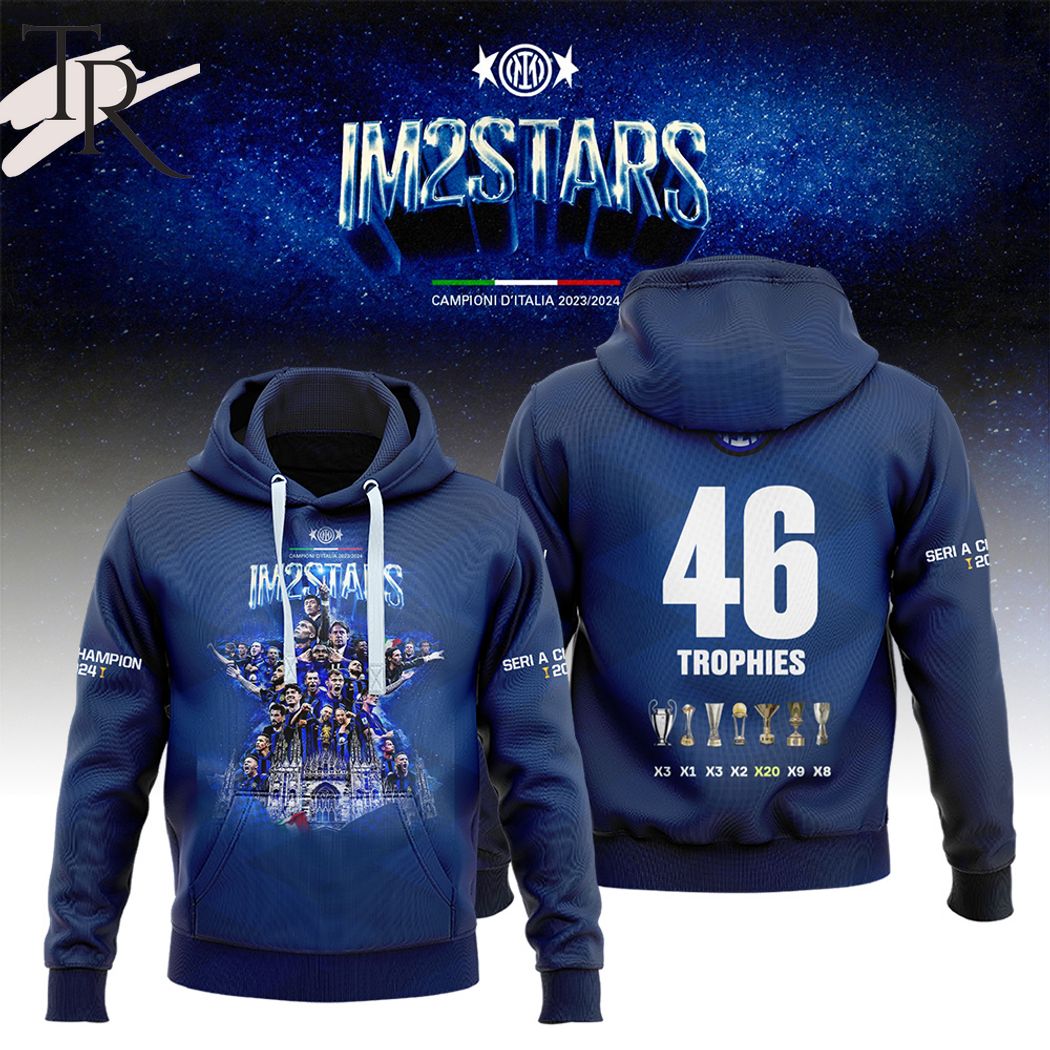 Inter Milan Campioni D'Italia 2023-2024 IM2STARS 46 Trophies Hoodie