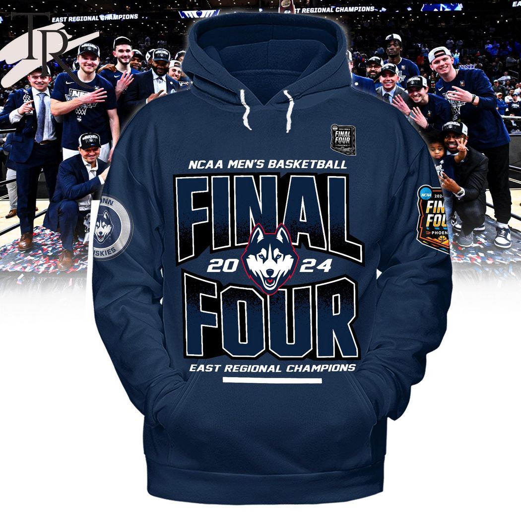 NCAA Men's Basketball Final Four 2024 East Regional Champions Uconn Huskies Hoodie - Blue