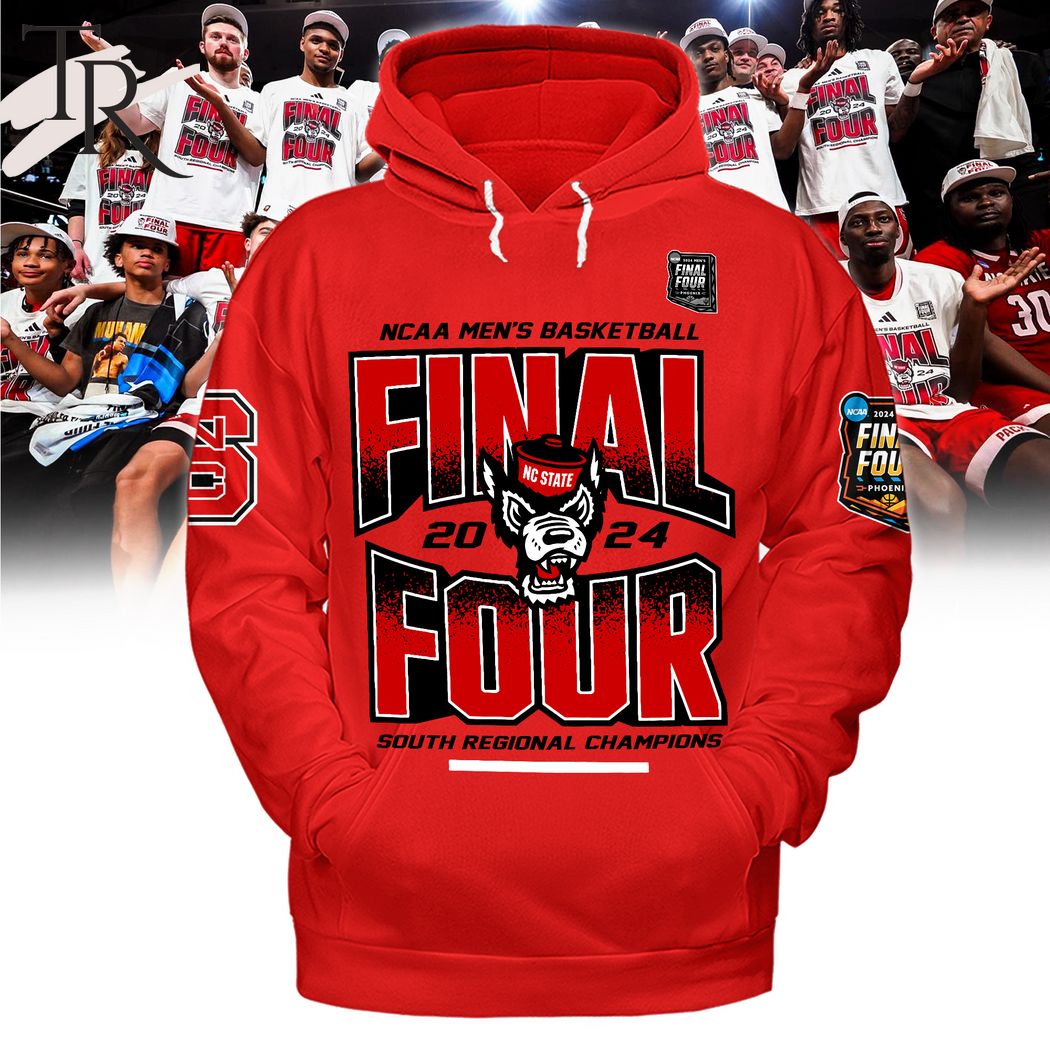 NCAA Men's Basketball Final Four 2024 South Regional Champions NC State Wolfpack Hoodie - Red