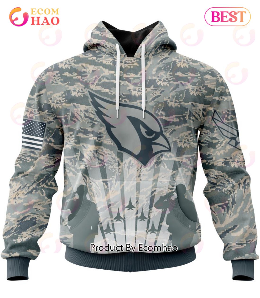 NFL Arizona Cardinals Honor US Air Force Veterans 3D Hoodie