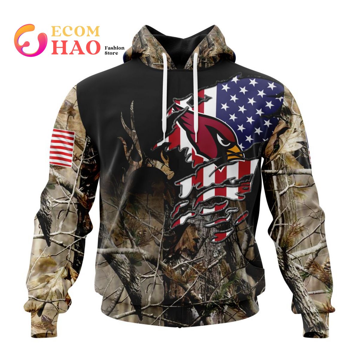 NFL Arizona Cardinals Special Camo Realtree Hunting 3D Hoodie