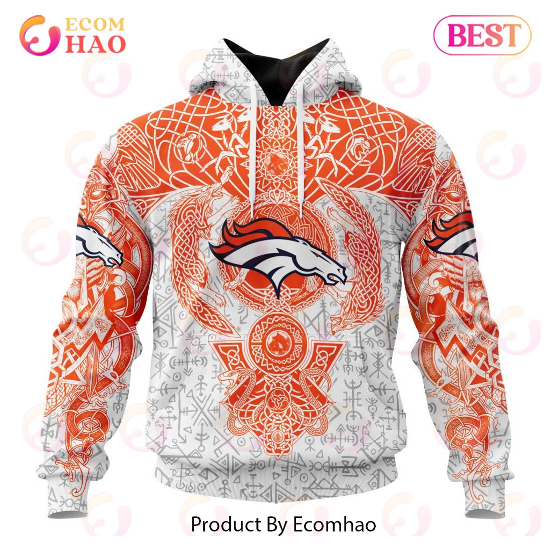 NFL Denver Broncos Norse Viking Symbols 3D Hoodie