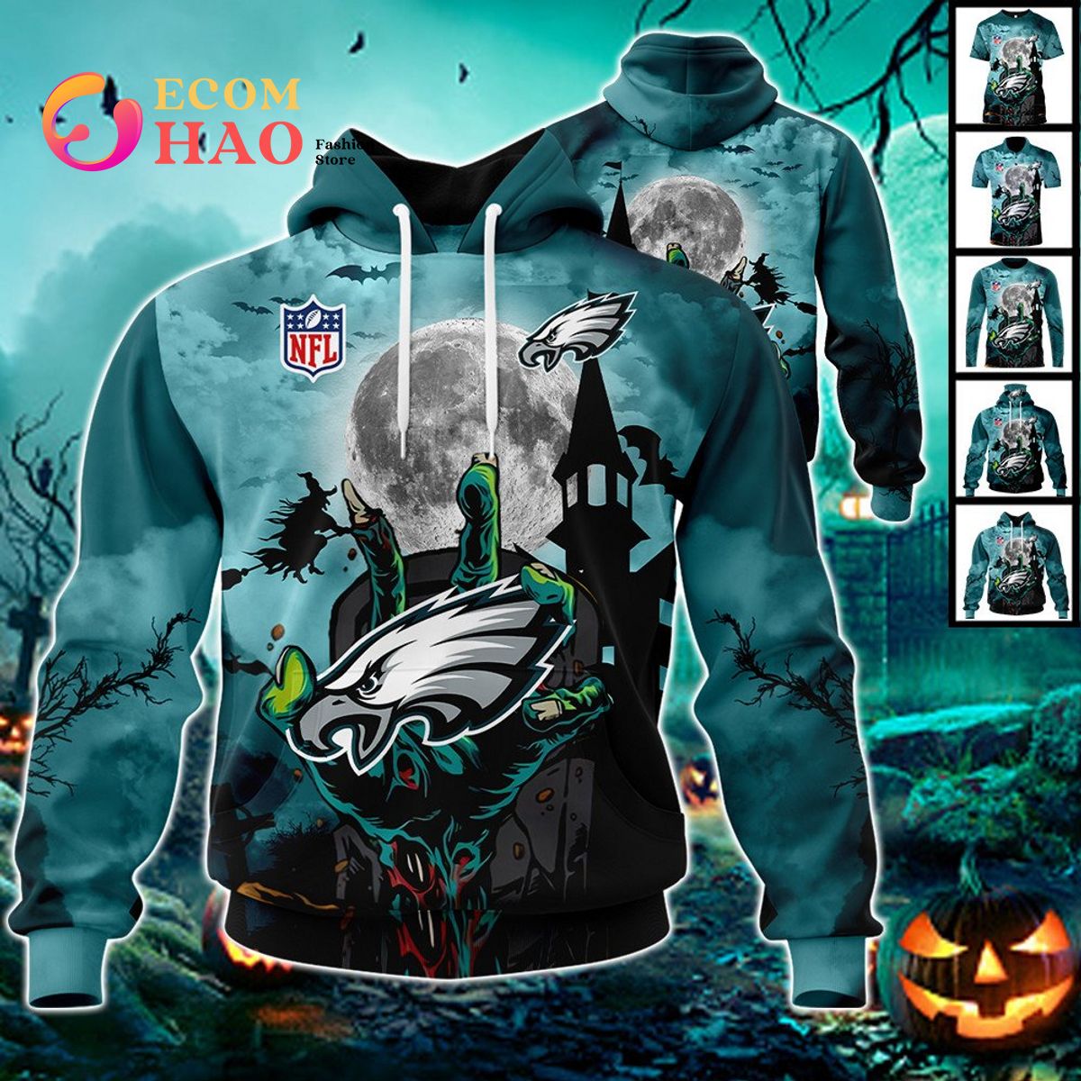 NFL Eagles Halloween Jersey Gifts For Fan 3D Hoodie