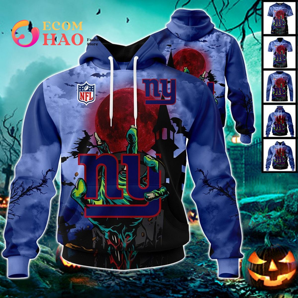 NFL Giants Halloween Jersey Gifts For Fan 3D Hoodie