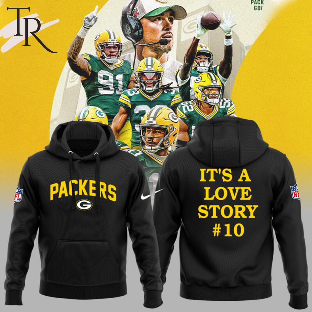 NFL Green Bay Packers It's A Love Story 10 Hoodie - Black