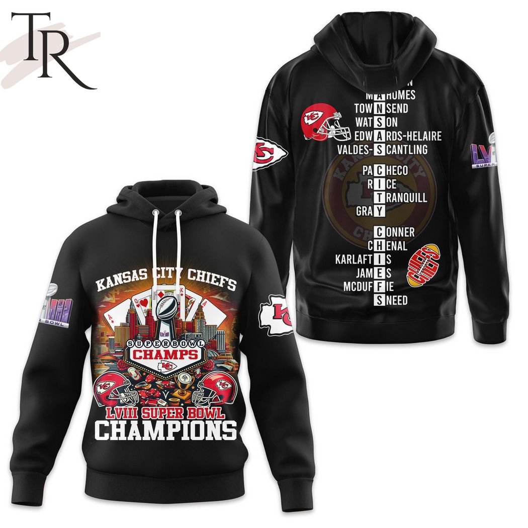 NFL Kansas City Chiefs Super Bowl LVIII Champions Black Hoodie