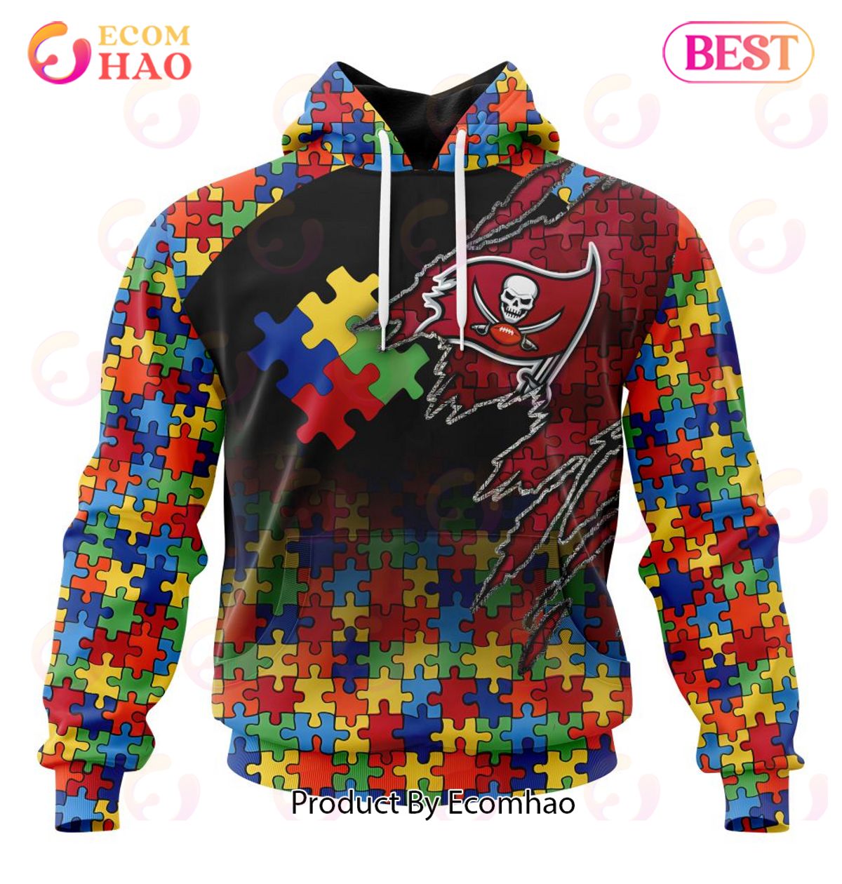 NFL Tampa Bay Buccaneers Specialized With Autism Awareness Concept 3D Hoodie