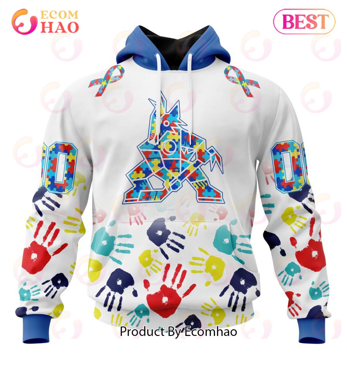 NHL Arizona Coyotes Special Autism Awareness Design 3D Hoodie
