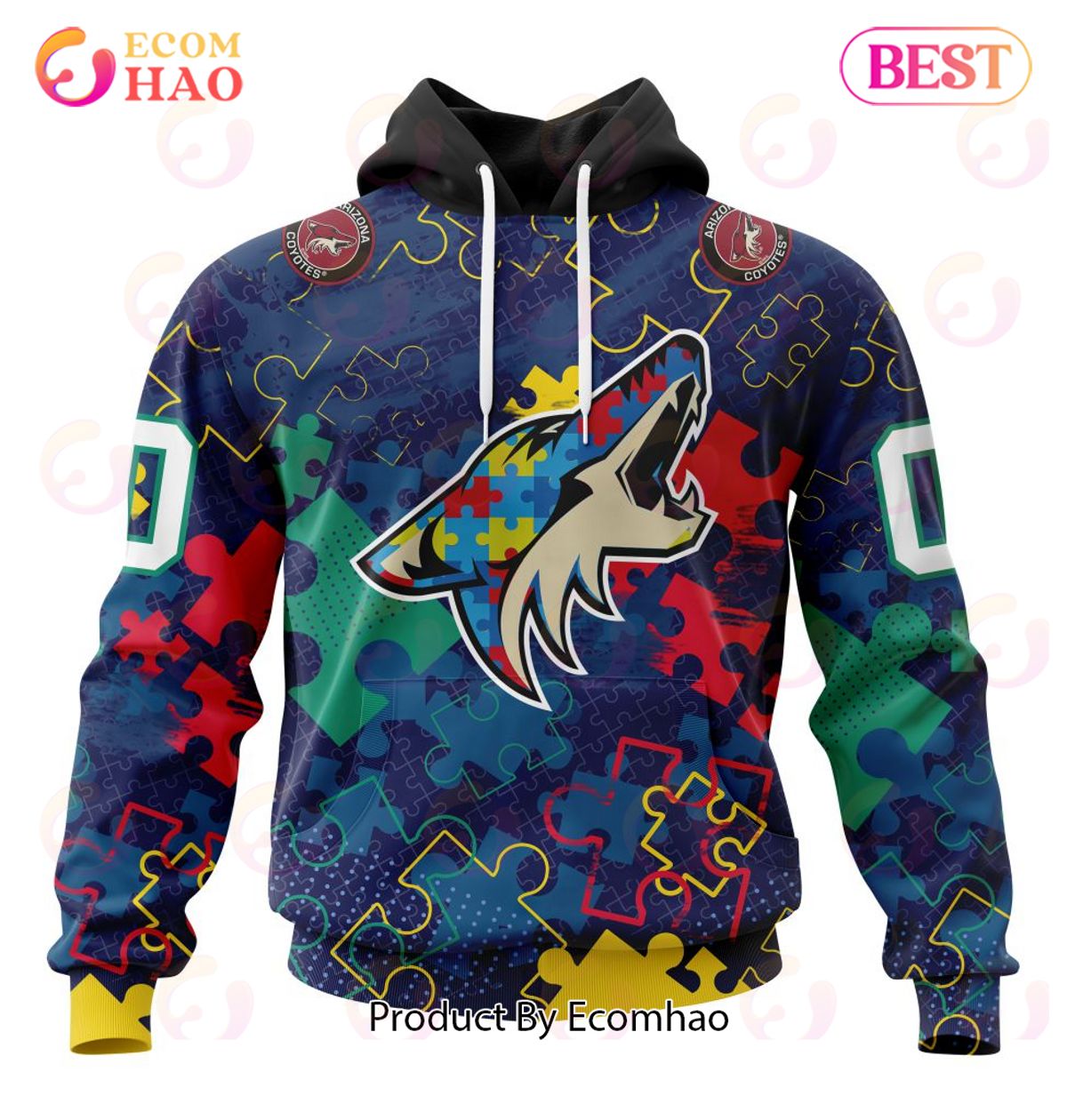 NHL Arizona Coyotes Specialized Fearless Aganst Autism 3D Hoodie