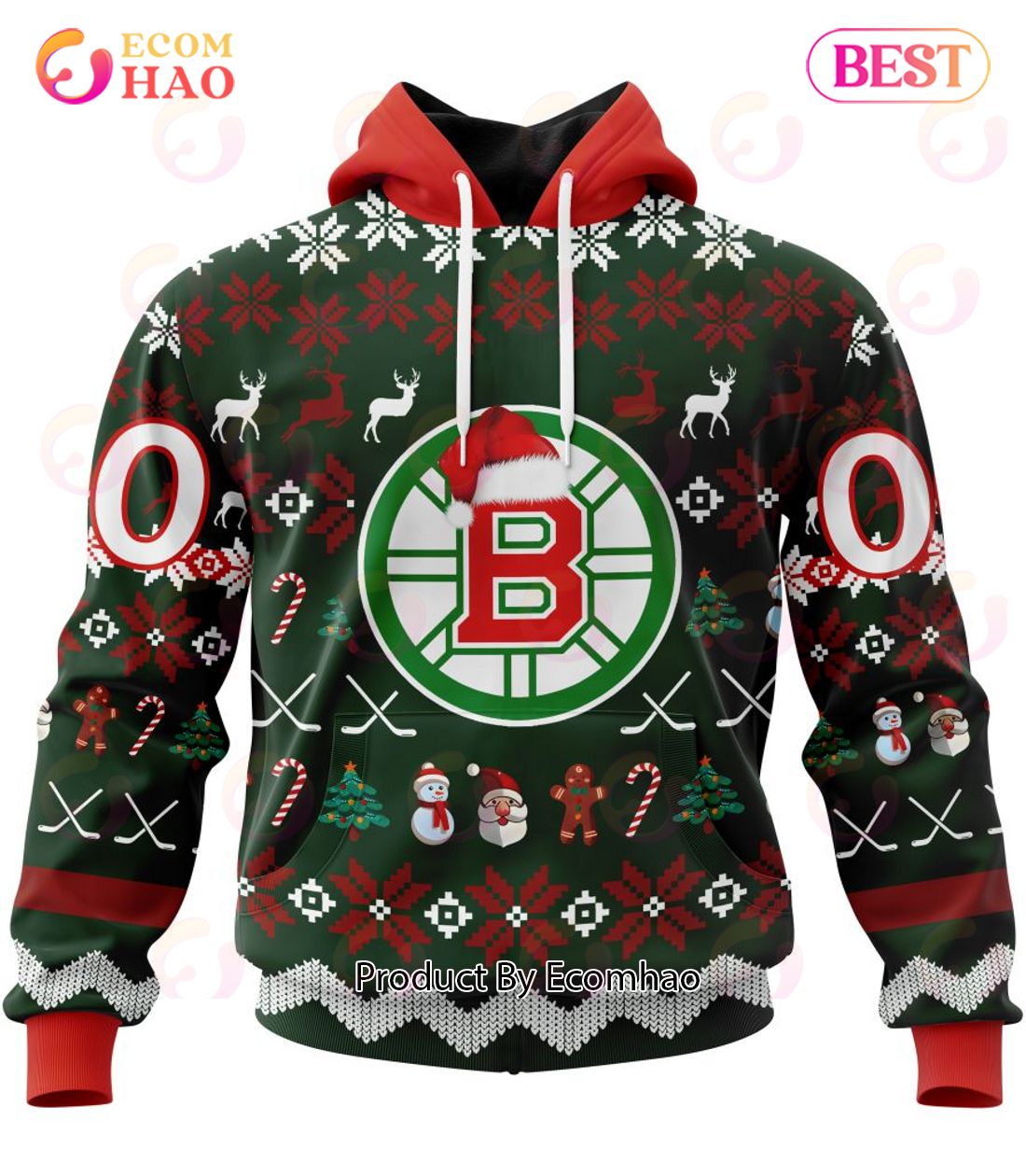 NHL Boston Bruins Specialized Christmas Design Gift For Fans 3D Hoodie