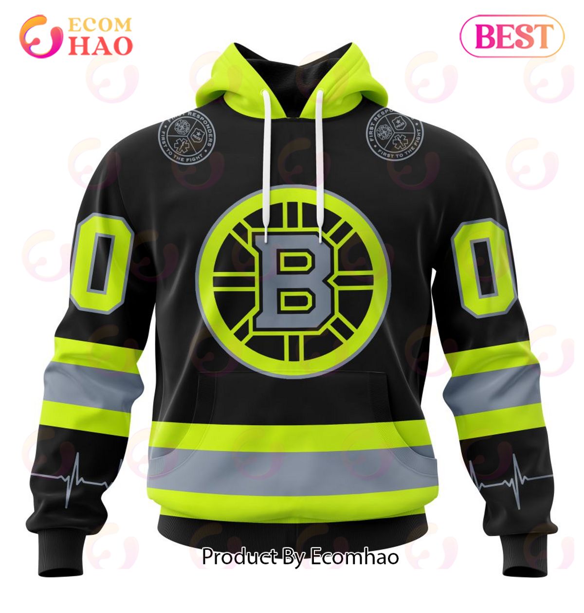 NHL Boston Bruins Specialized Unisex Kits With FireFighter Uniforms Color 3D Hoodie