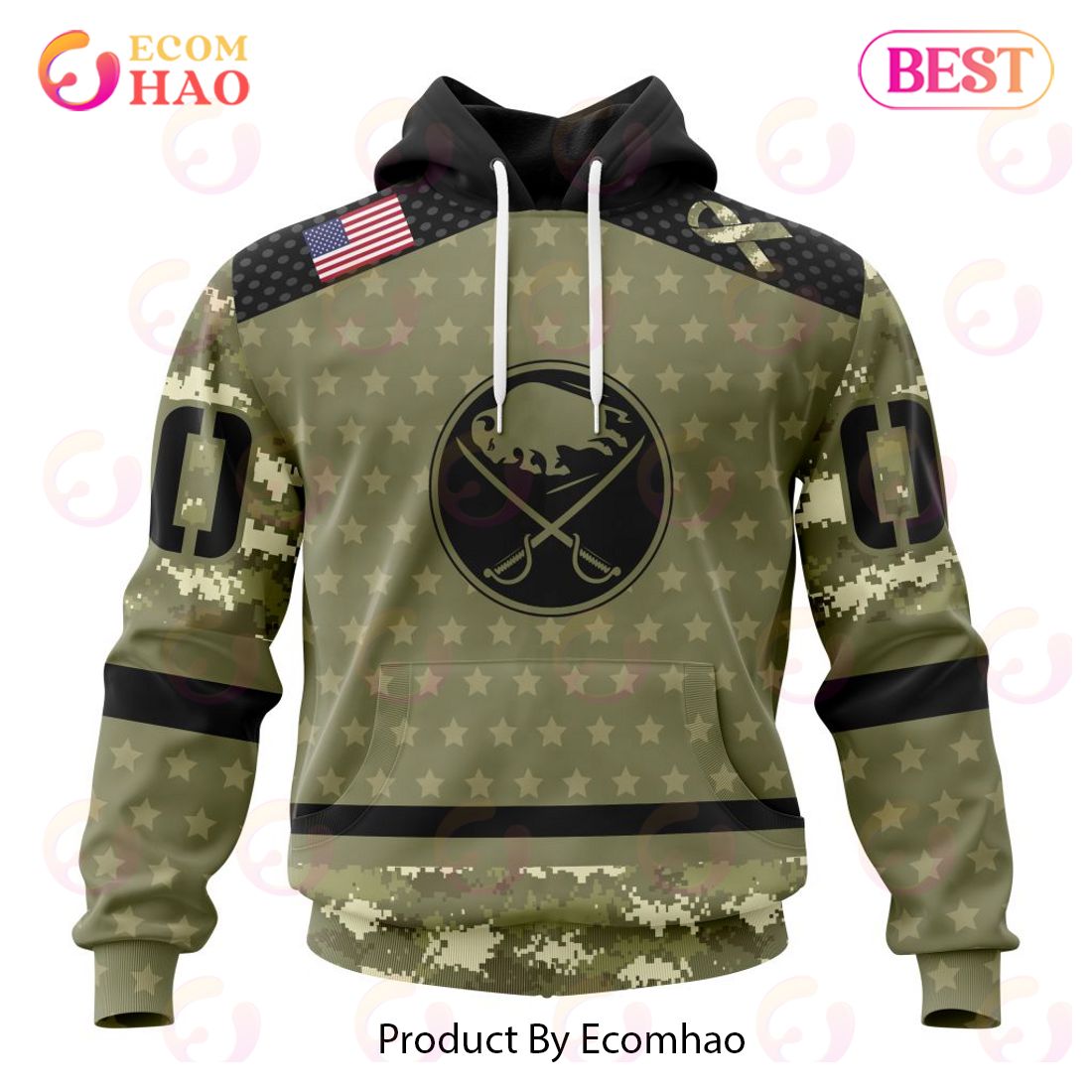 NHL Buffalo Sabres Special Camo Military Appreciation 3D Hoodie