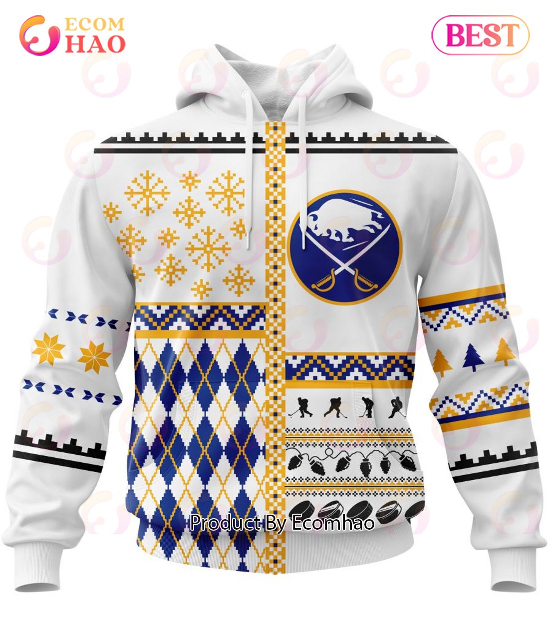 NHL Buffalo Sabres Specialized Unisex Kits With Christmas Concepts 3D Hoodie