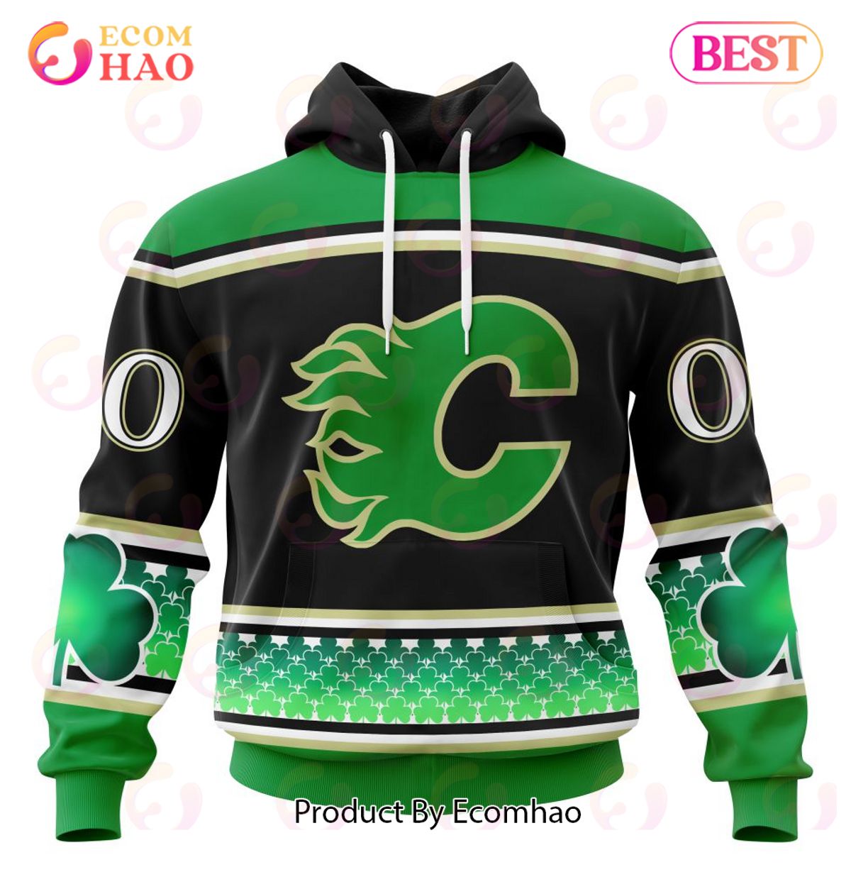 NHL Calgary Flames Specialized Unisex Kits Hockey Celebrate St Patrick's Day 3D Hoodie