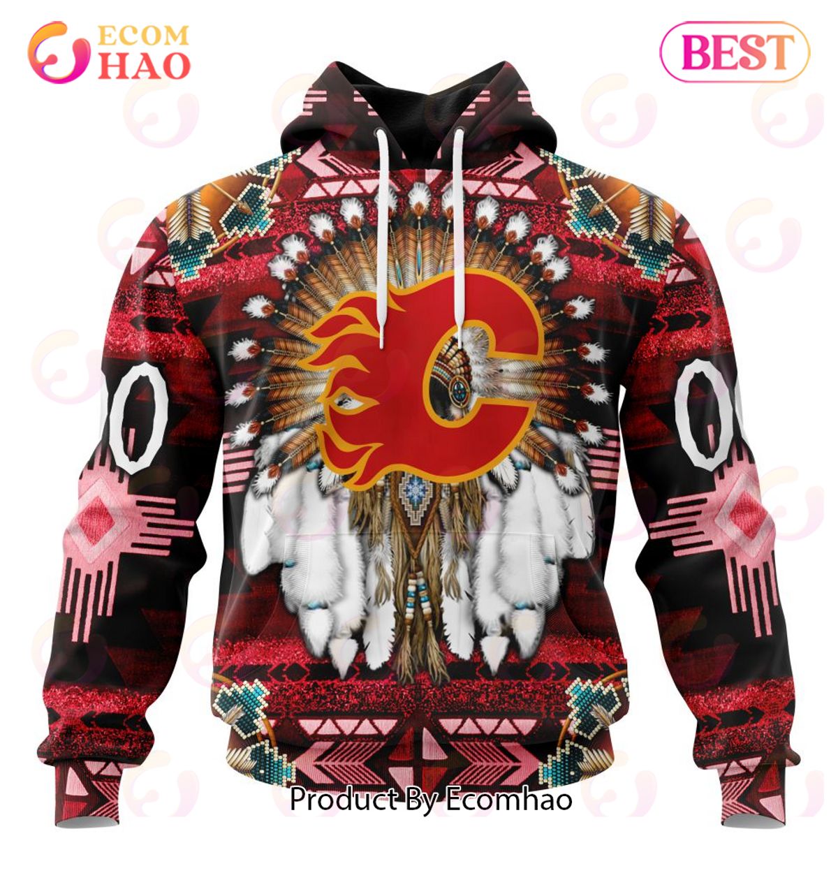 NHL Calgary Flames Specialized With Native Costume Concept 3D Hoodie
