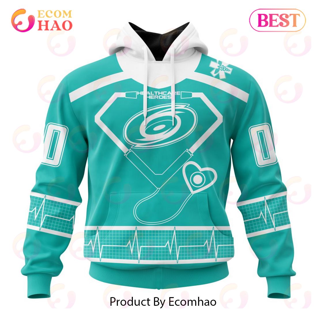 NHL Carolina Hurricanes Special Design Honoring Healthcare Heroes 3D Hoodie