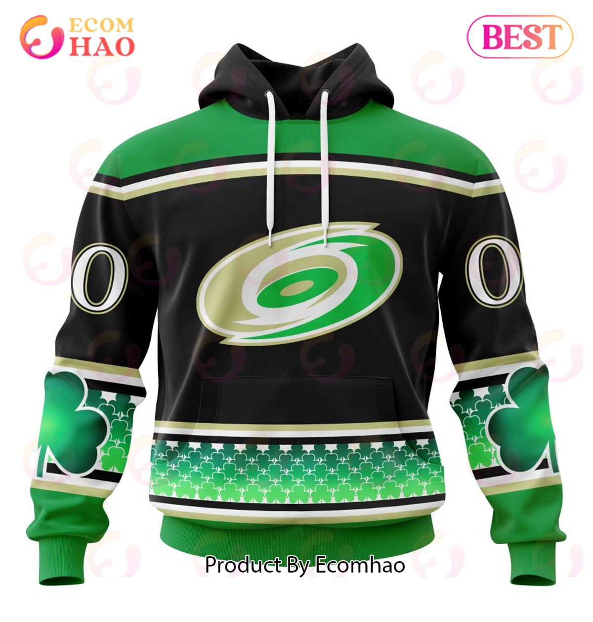 NHL Carolina Hurricanes Specialized Unisex Kits Hockey Celebrate St Patrick's Day 3D Hoodie