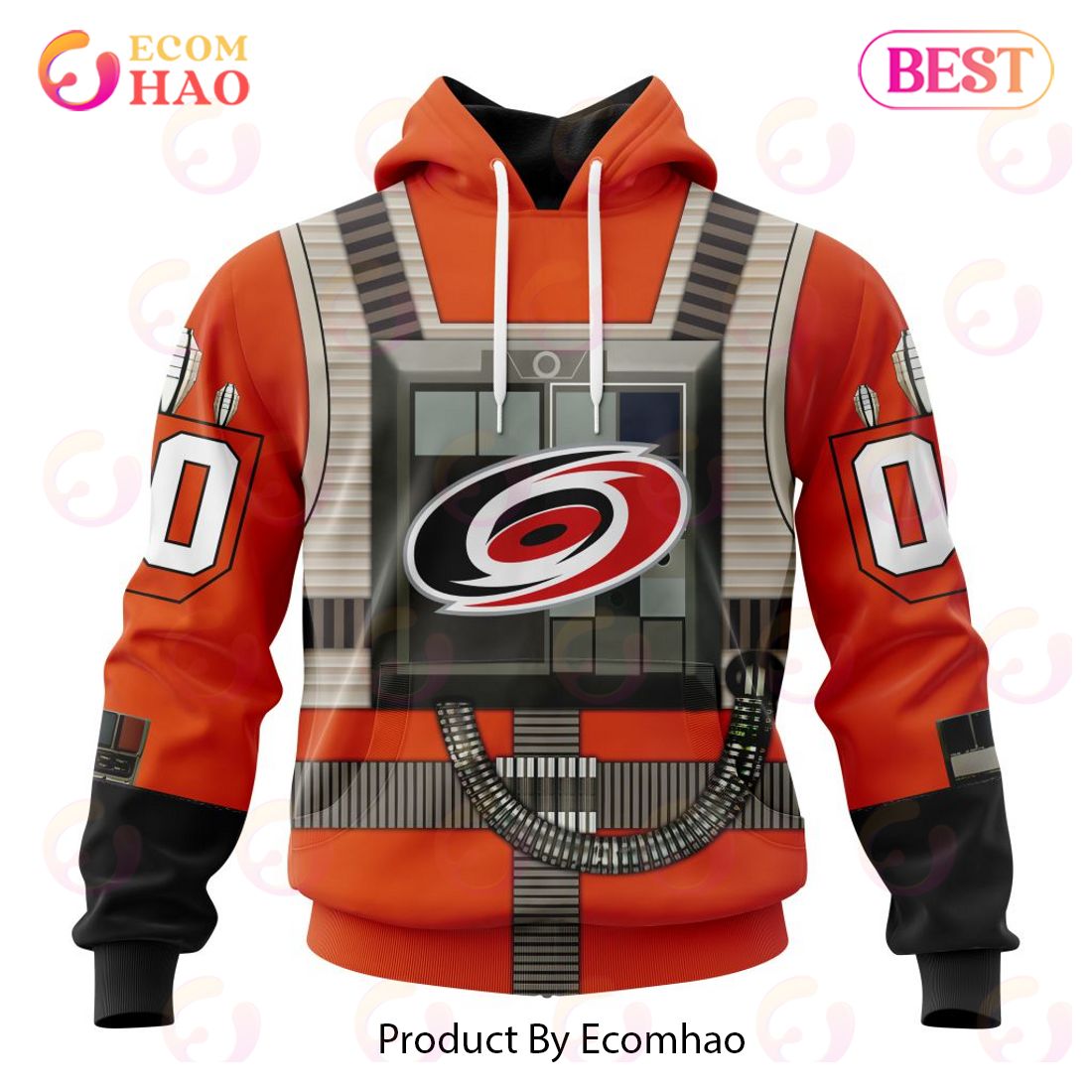 NHL Carolina Hurricanes Star Wars Rebel Pilot Design 3D Hoodie