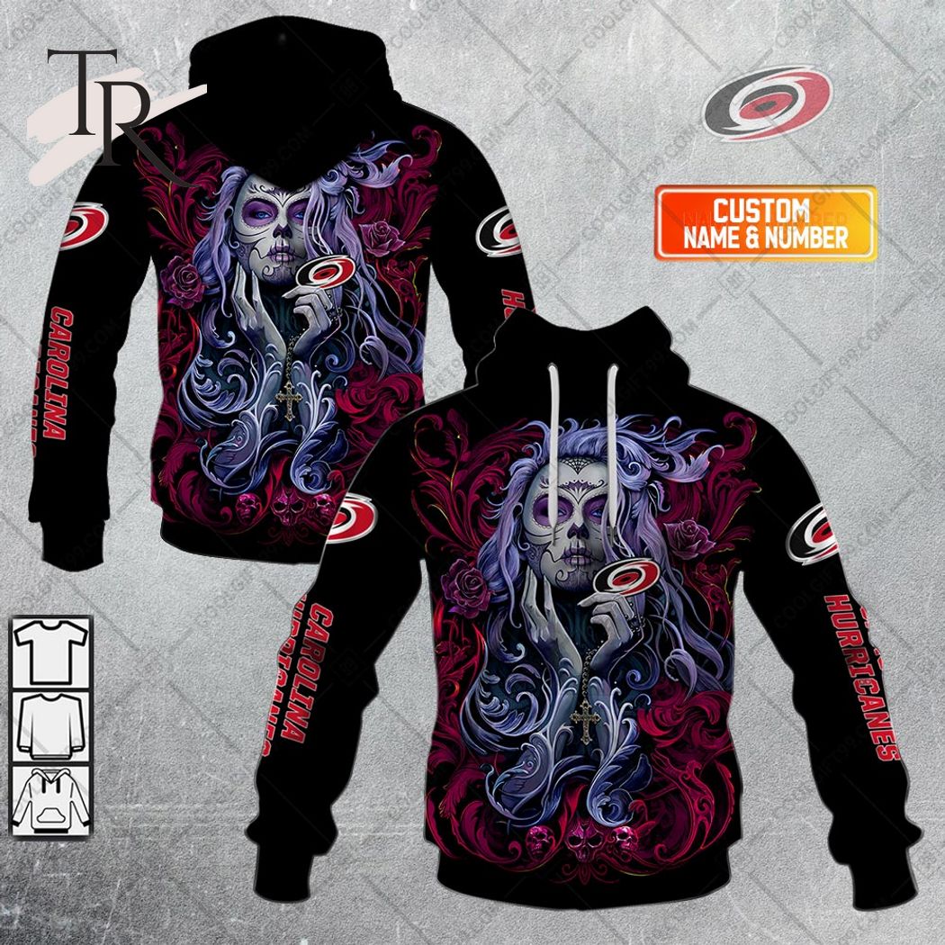 NHL Carolina Hurricanes Tattoo Girl Artwork 2023 Unisex Hoodie, Tshirt