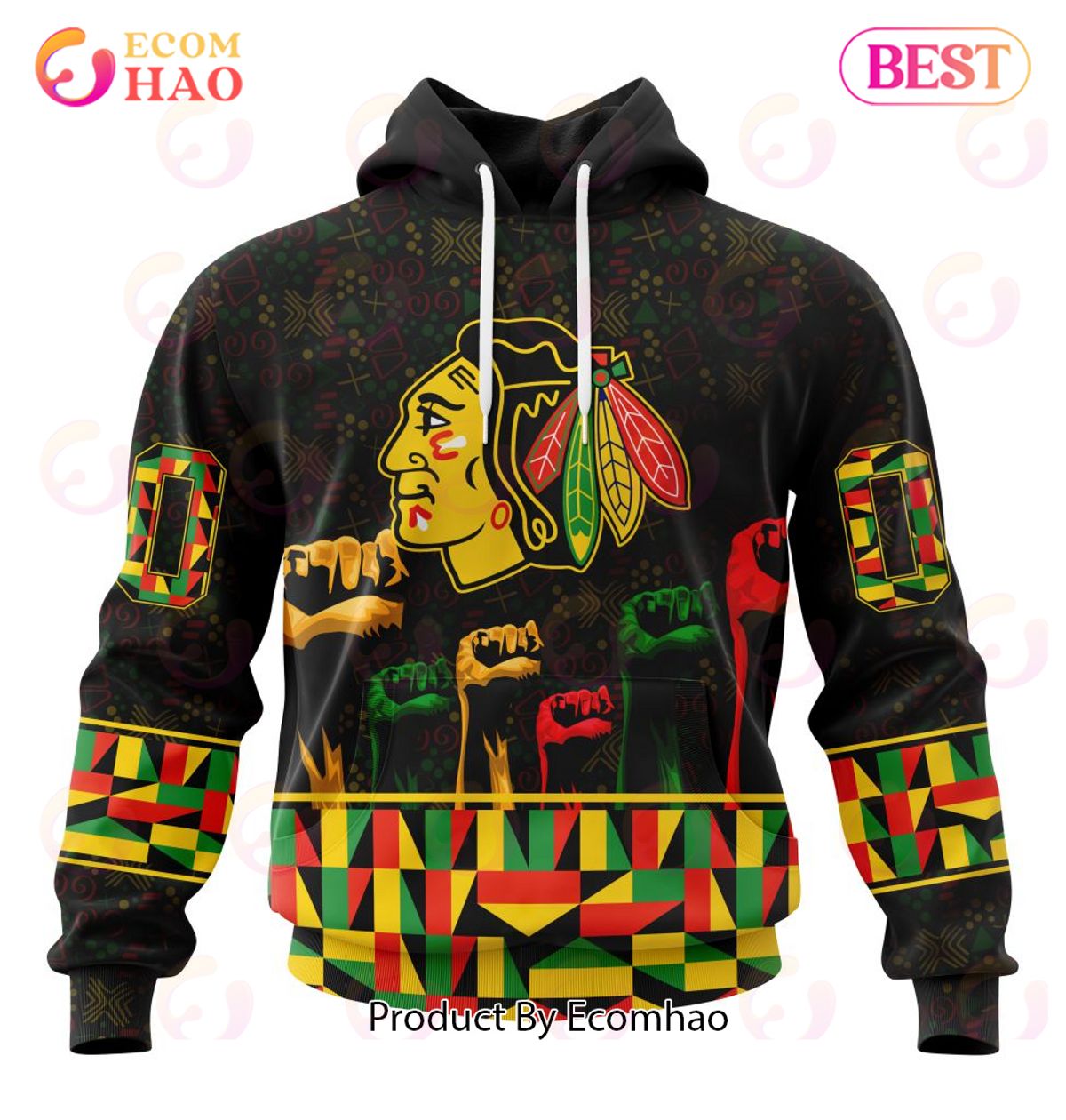 NHL Chicago Blackhawks Special Design Celebrate Black History Month 3D Hoodie