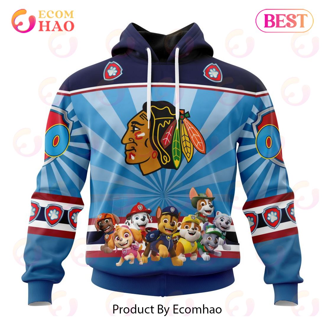 NHL Chicago Blackhawks Special Paw Patrol Kits 3D Hoodie