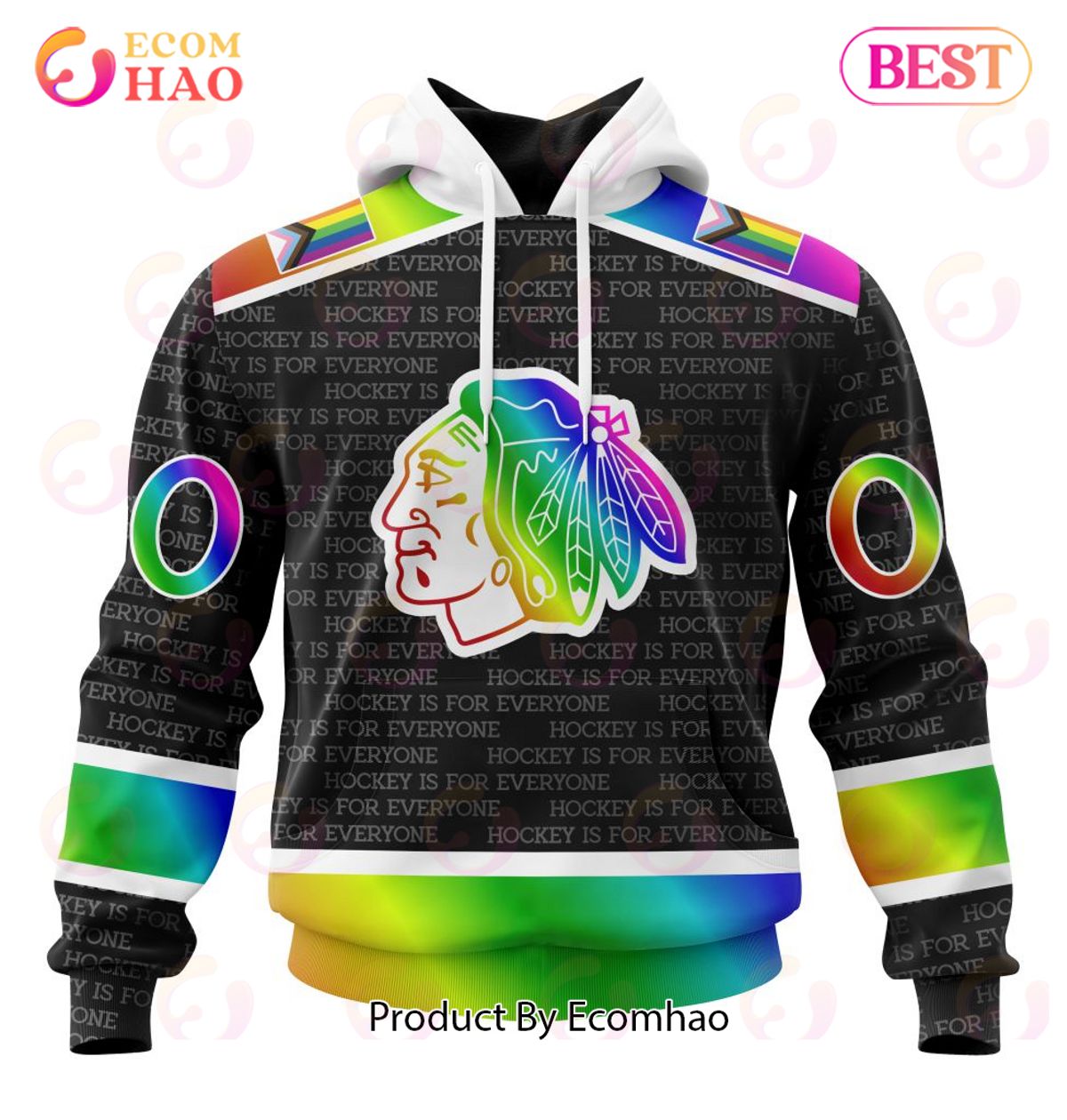 NHL Chicago Blackhawks Special Pride Design Hockey Is For Everyone 3D Hoodie