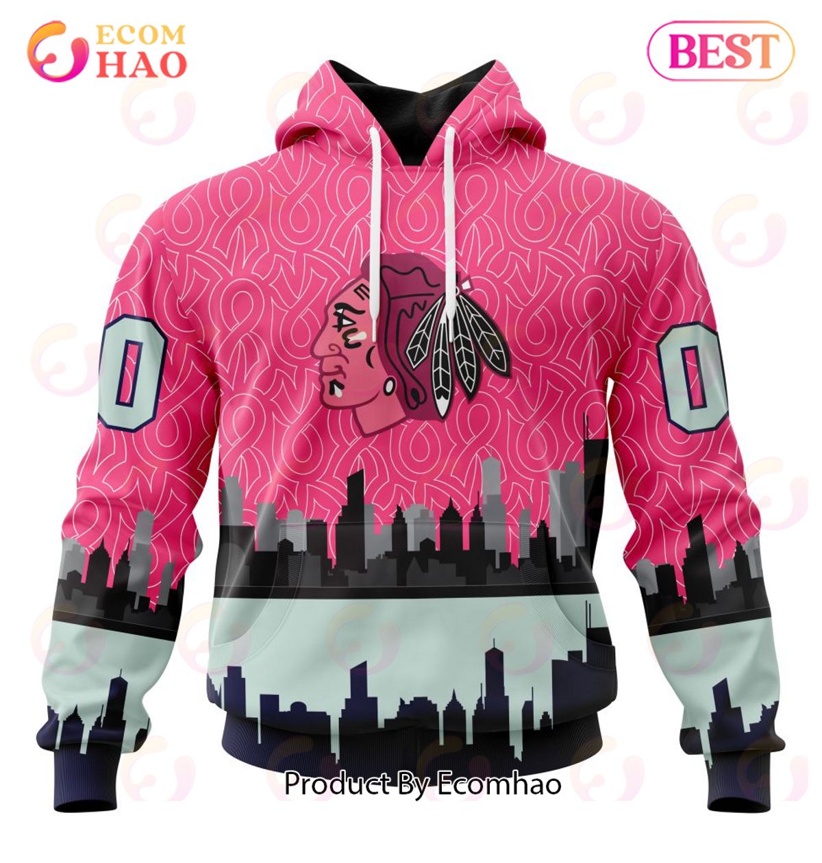 NHL Chicago BlackHawks Specialized Unisex Kits Hockey Fights Against Cancer 3D Hoodie