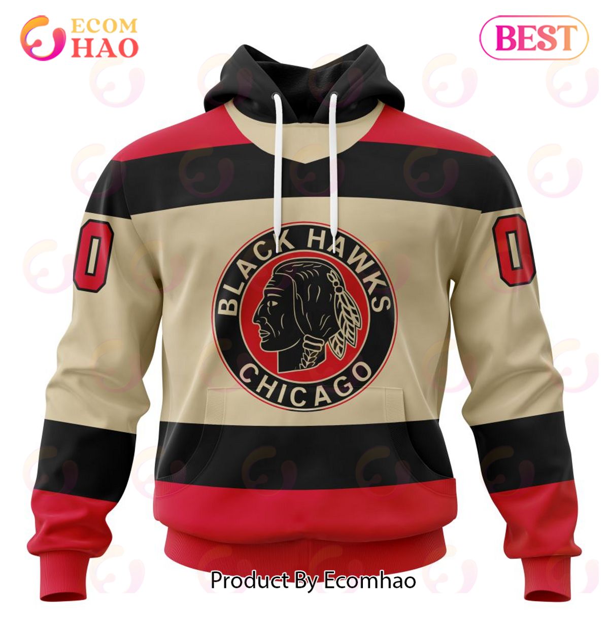 NHL Chicago BlackHawks Specialized Unisex Kits With Retro Concepts 3D Hoodie