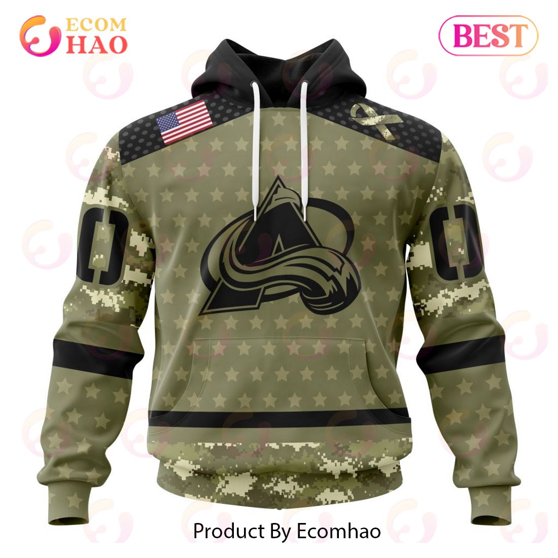 NHL Colorado Avalanche Special Camo Military Appreciation 3D Hoodie