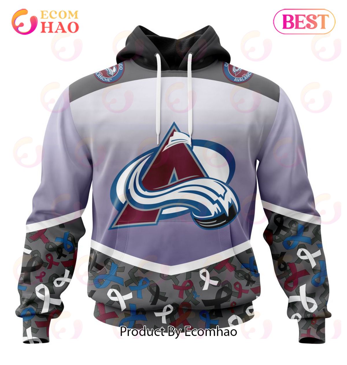 NHL Colorado Avalanche Specialized Sport Fights Again All Cancer 3D Hoodie