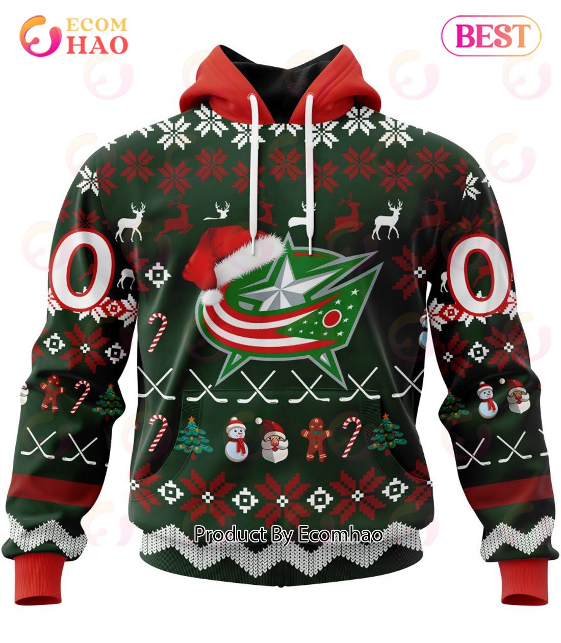NHL Columbus Blue Jackets Specialized Christmas Design Gift For Fans 3D Hoodie