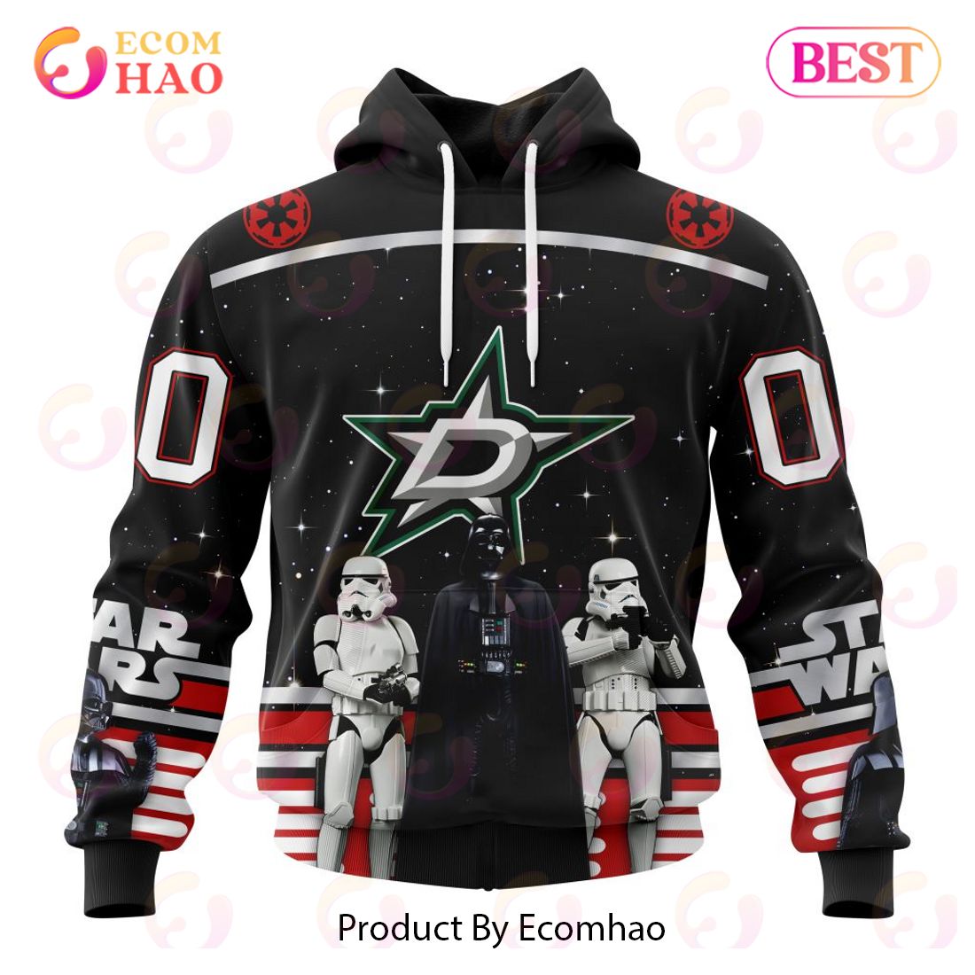 NHL Dallas Stars Special Star Wars Design May The 4th Be With You 3D Hoodie