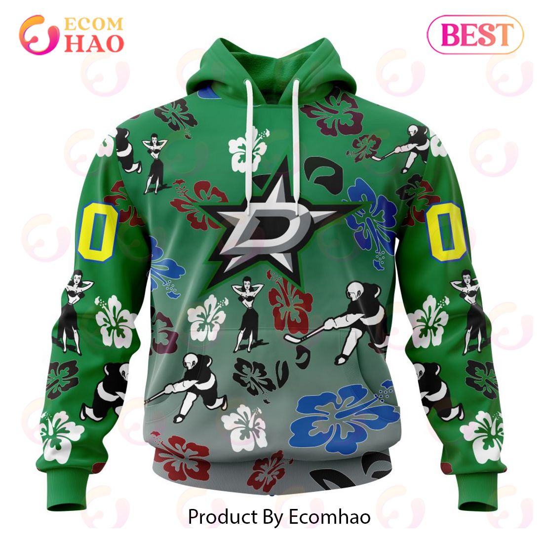 NHL Dallas Stars X Hawaii Specialized Design For Hawaiian 3D Hoodie