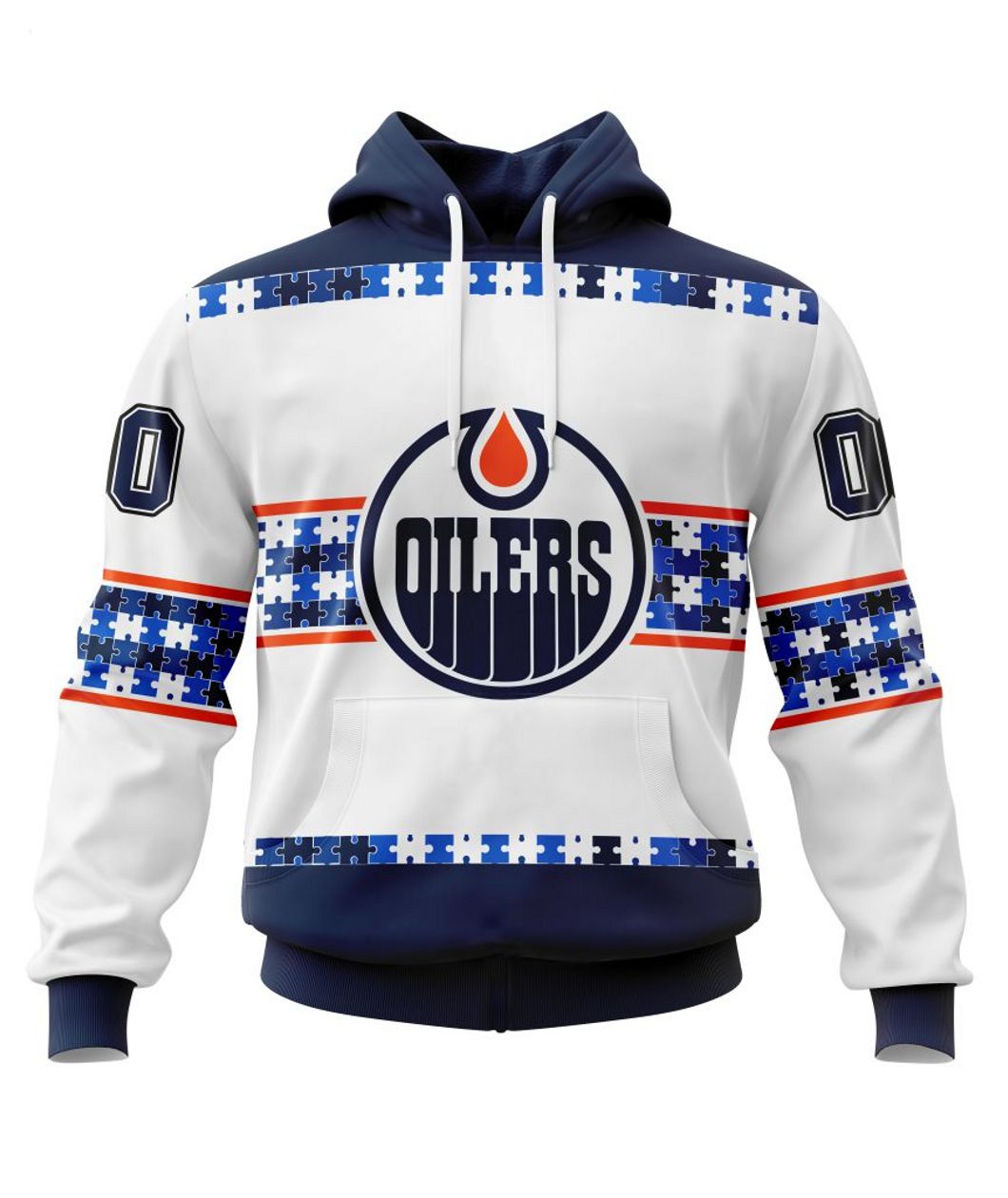 NHL Edmonton Oilers Autism Awareness Custom Name And Number 3D Hoodie