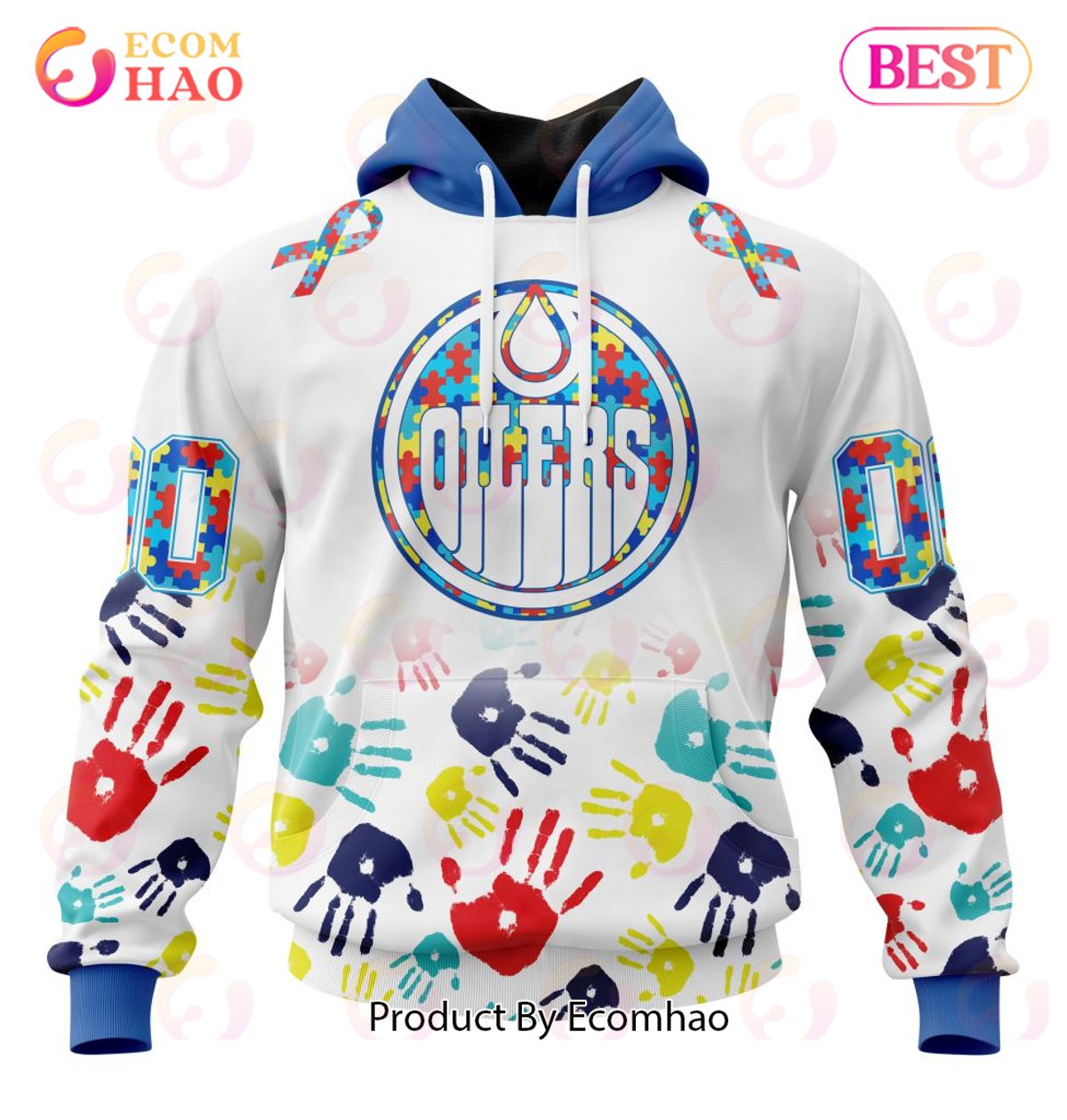 NHL Edmonton Oilers Special Autism Awareness Design 3D Hoodie
