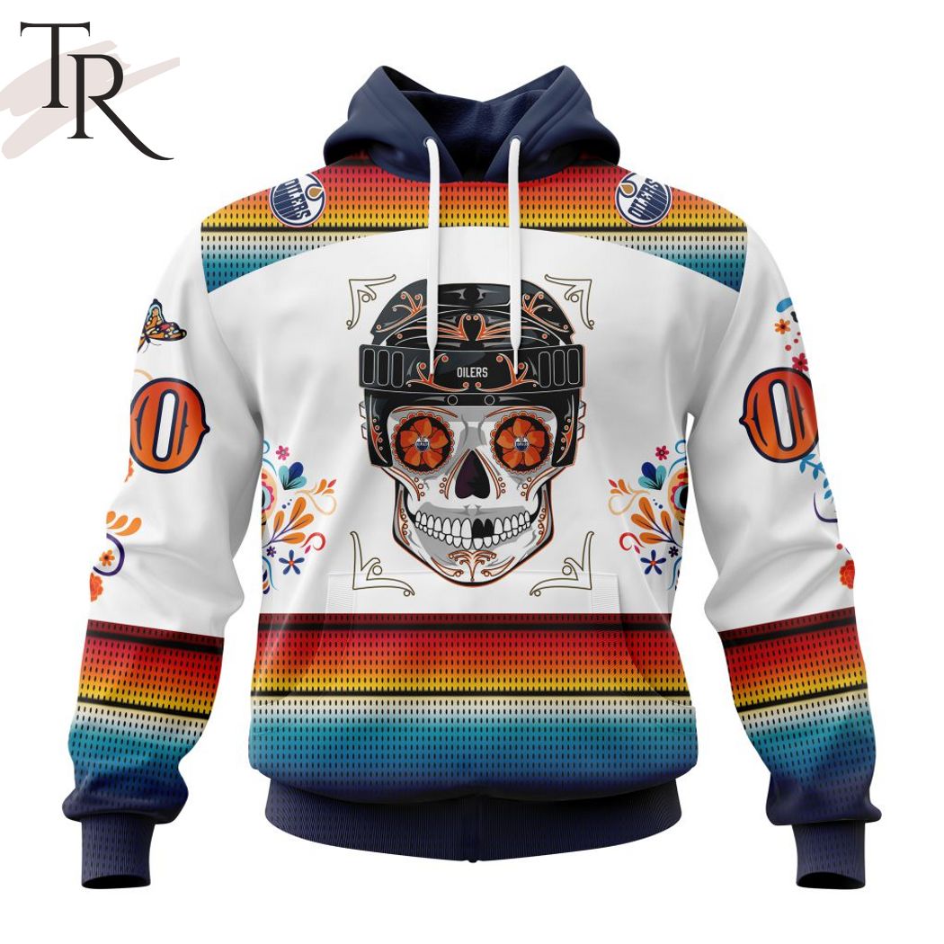 NHL Edmonton Oilers Special Design For Dia De Los Muertos Hoodie