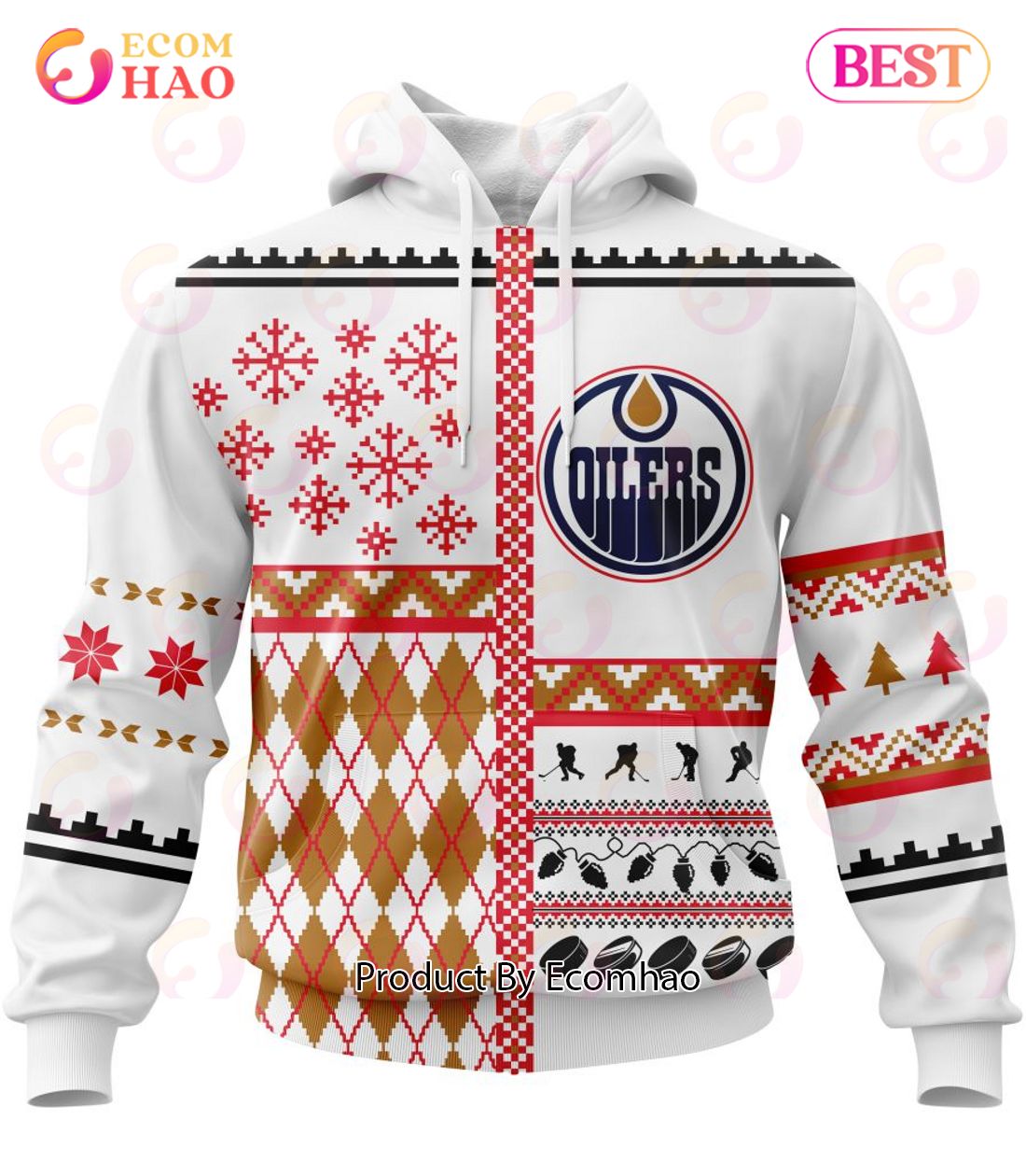 NHL Edmonton Oilers Specialized Unisex Kits With Christmas Concepts 3D Hoodie