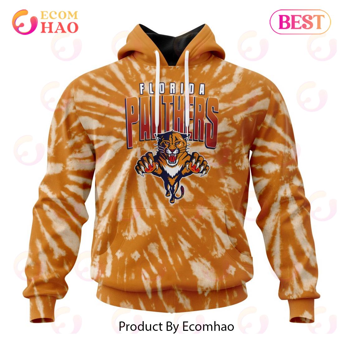 NHL Florida Panthers Special Retro Vintage Tie - Dye 3D Hoodie