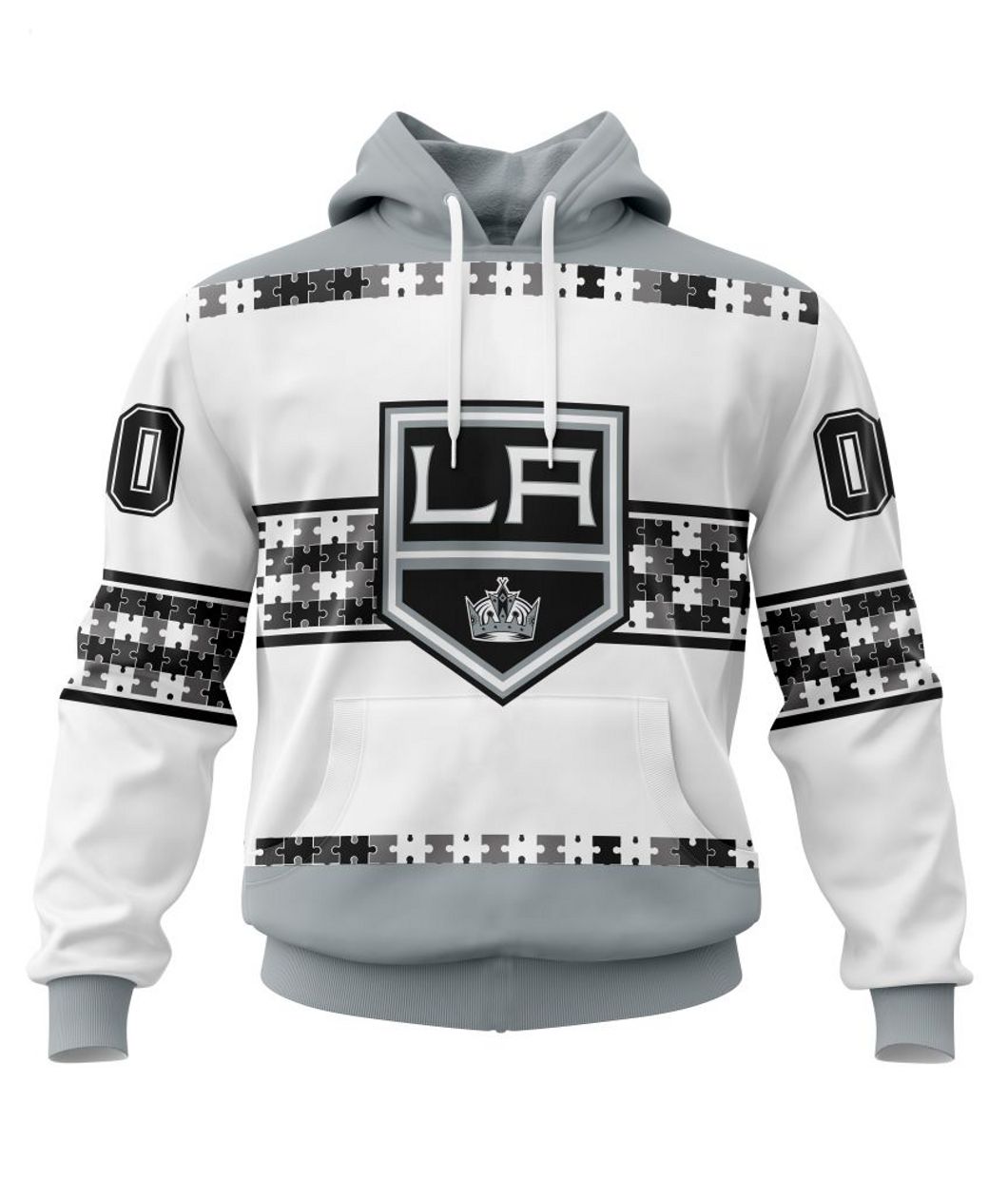 NHL Los Angeles Kings Autism Awareness Custom Name And Number 3D Hoodie