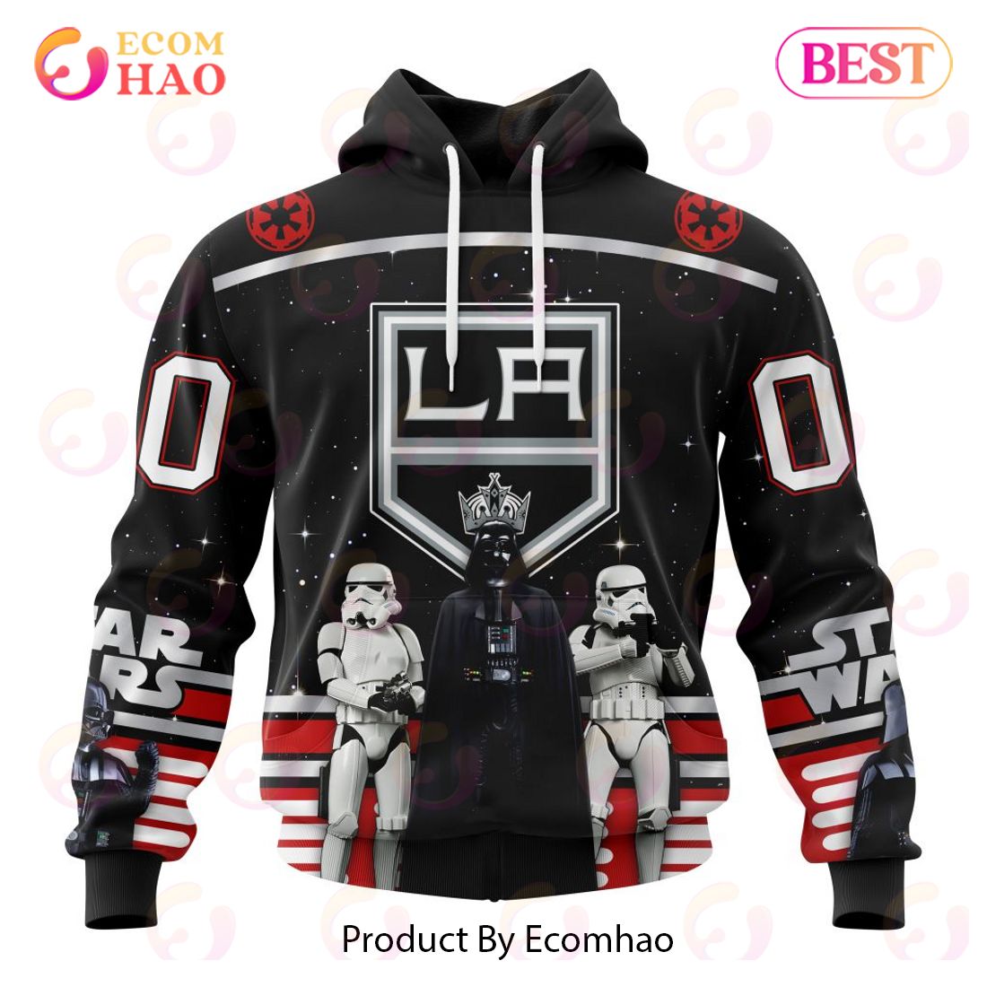 NHL Los Angeles Kings Special Star Wars Design May The 4th Be With You 3D Hoodie