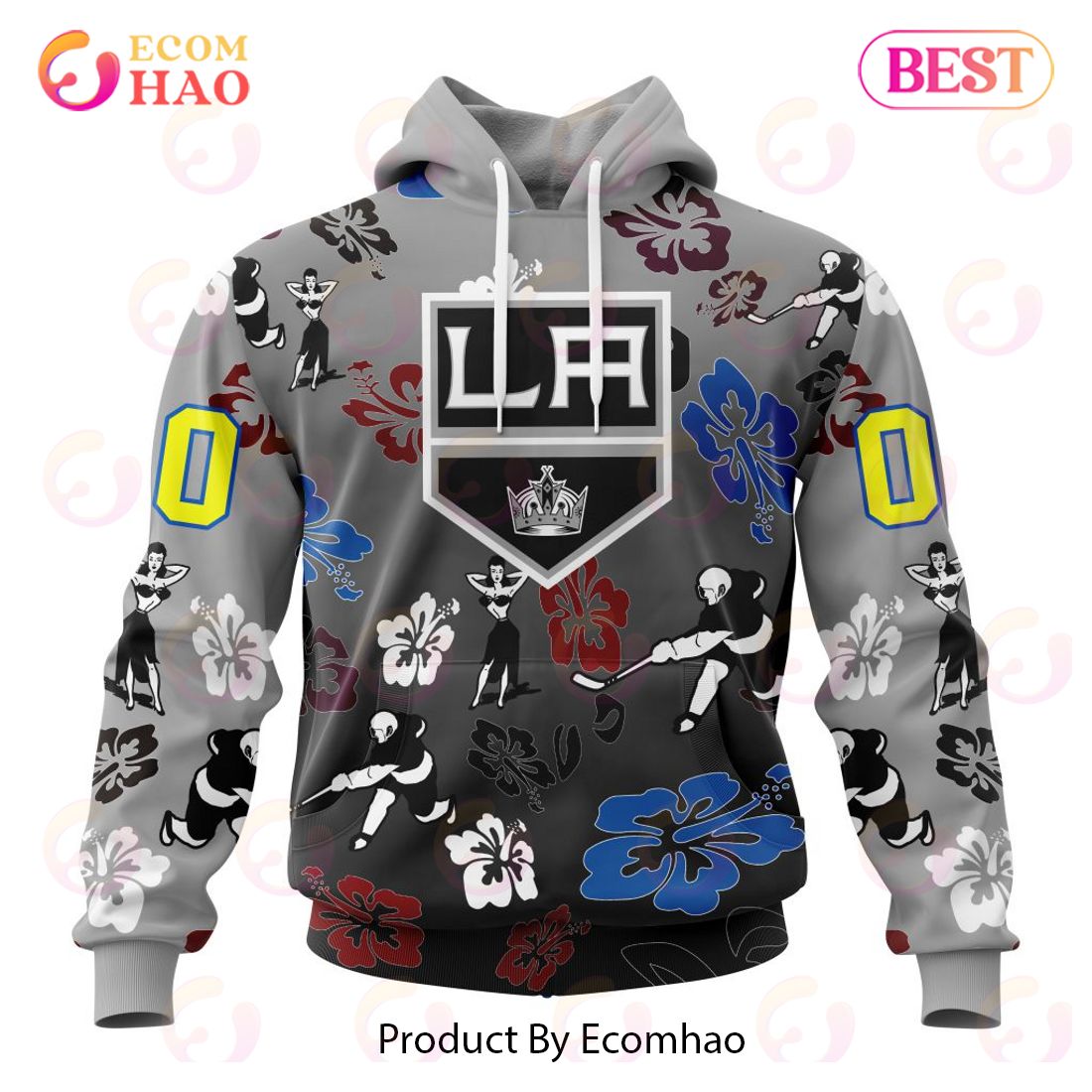 NHL Los Angeles Kings X Hawaii Specialized Design For Hawaiian 3D Hoodie