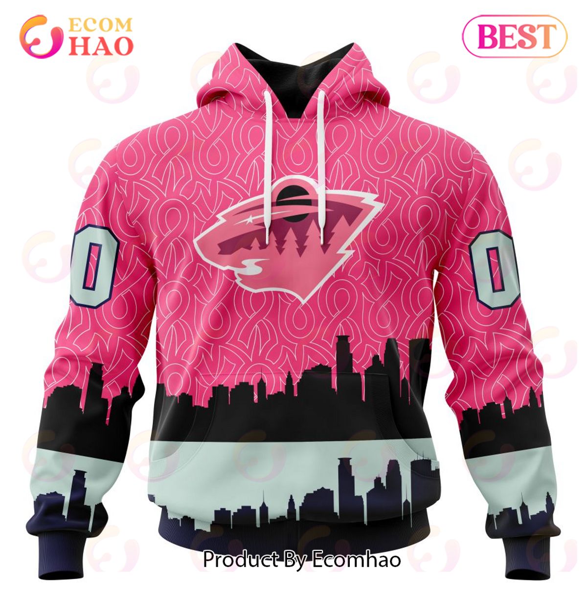 NHL Minnesota Wild Specialized Unisex Kits Hockey Fights Against Cancer 3D Hoodie