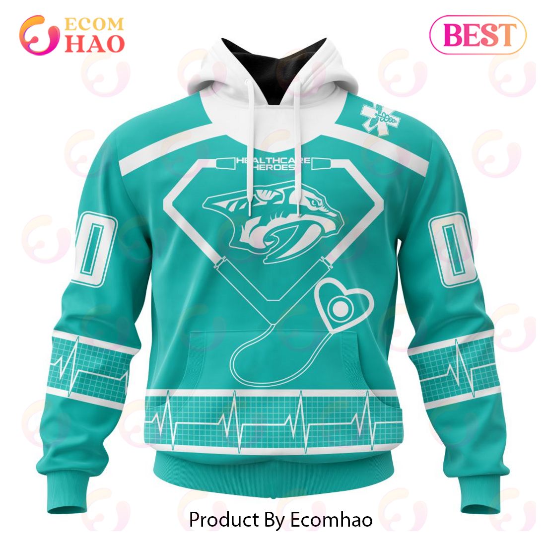 NHL Nashville Predators Special Design Honoring Healthcare Heroes 3D Hoodie