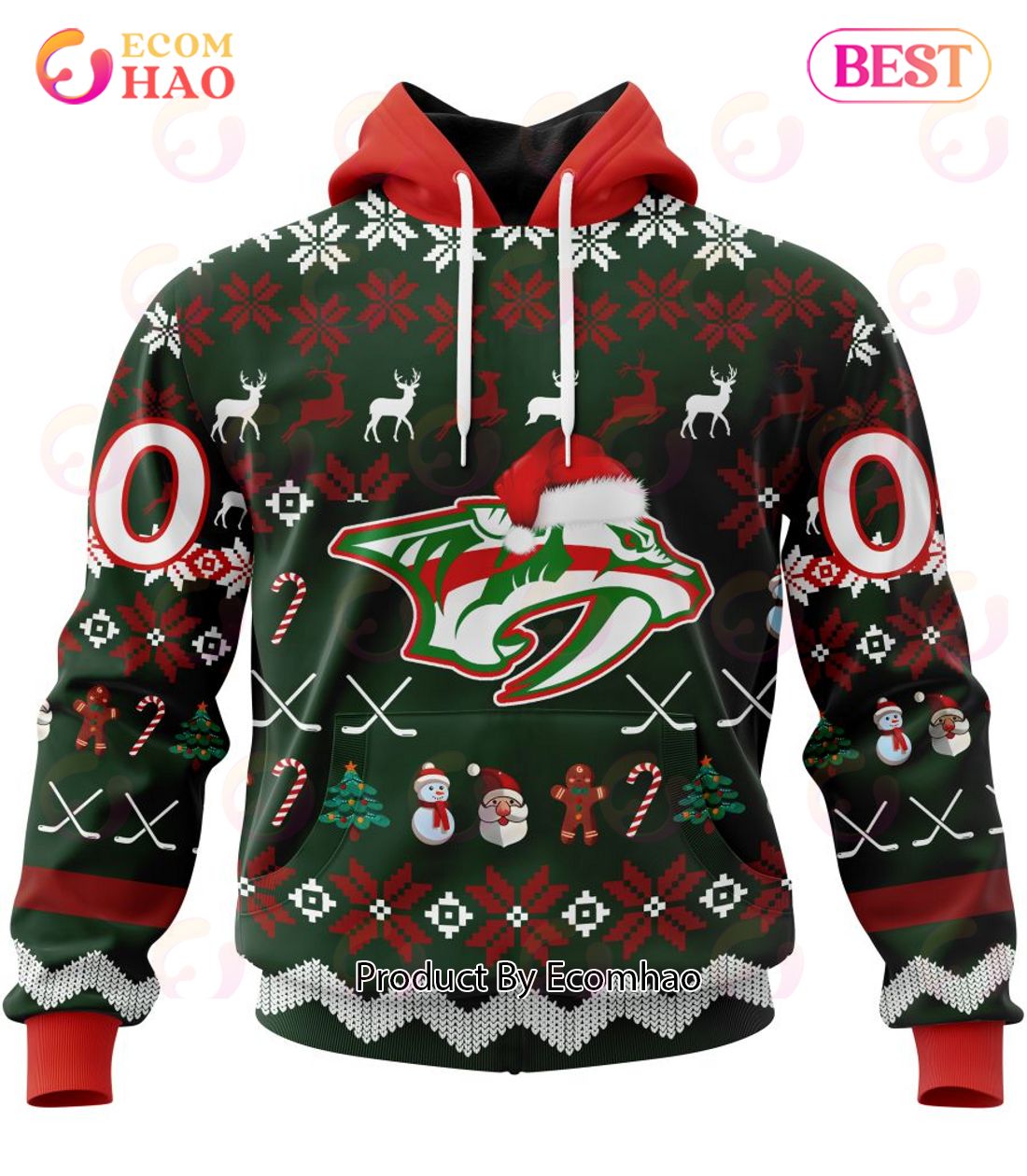 NHL Nashville Predators Specialized Christmas Design Gift For Fans 3D Hoodie