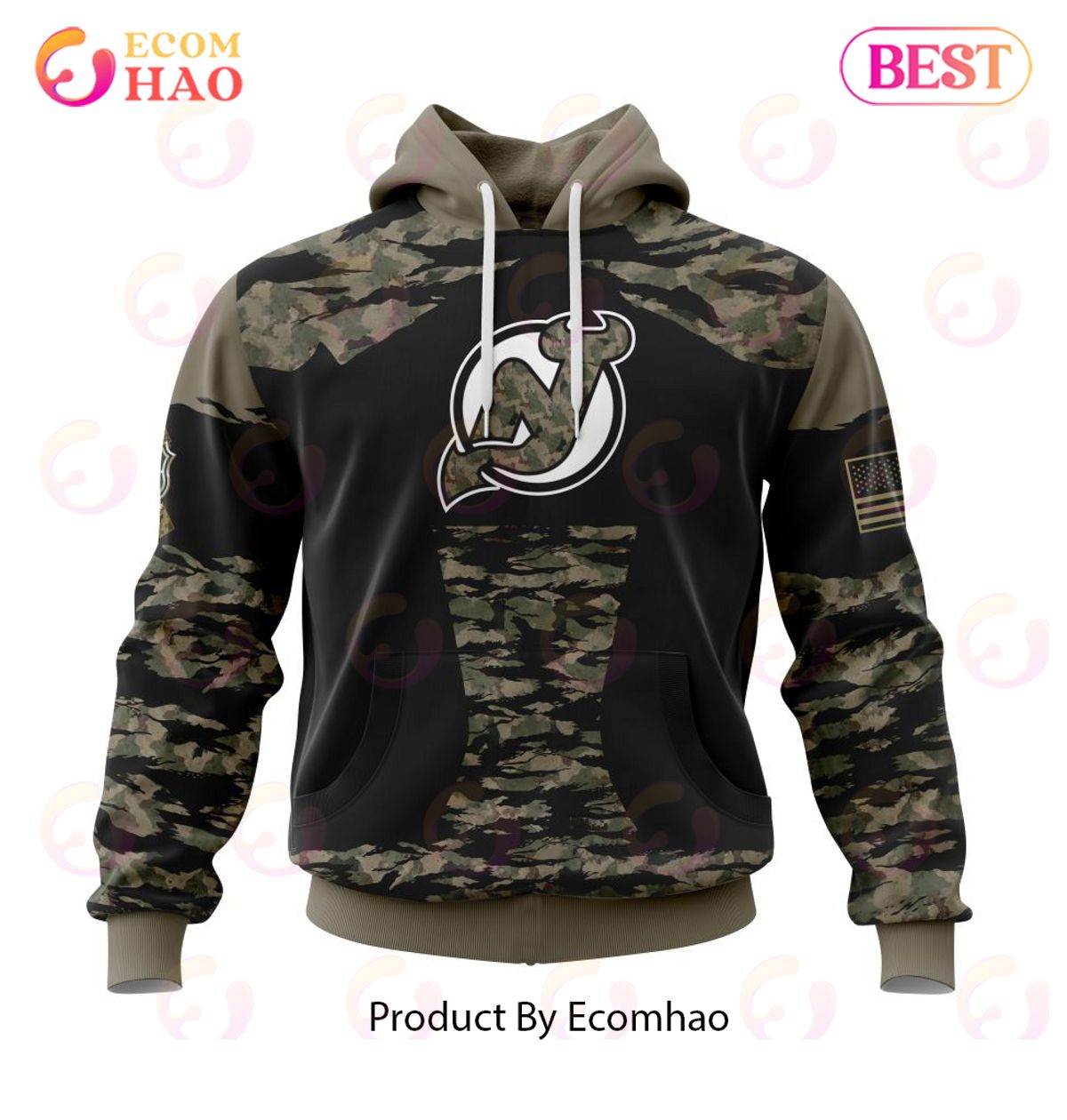 NHL New Jersey Devils Honors Veterans And Military Members Kits 3D Hoodie